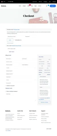 estore mini website template desktop screenshot