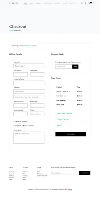 product mini website template desktop screenshot