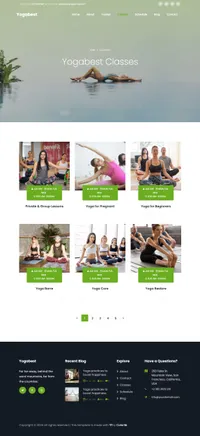 yogabest mini website template desktop screenshot