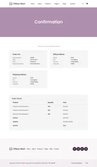 pillow-mart mini website template desktop screenshot