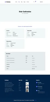 aroma mini website template desktop screenshot