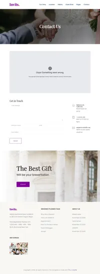 invits mini website template desktop screenshot