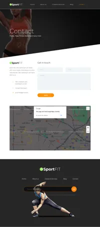 sportsfit mini website template desktop screenshot