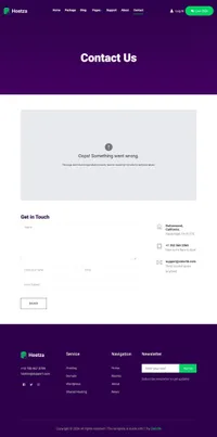 hostza mini website template desktop screenshot