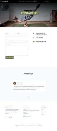 yogafun mini website template desktop screenshot