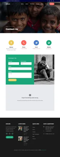 unicare mini website template desktop screenshot