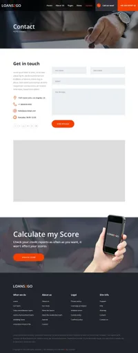 loans2go mini website template desktop screenshot