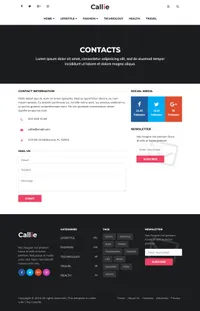 callie mini website template desktop screenshot