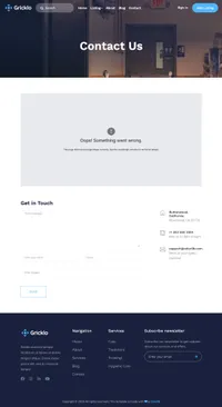 gricklo mini website template desktop screenshot