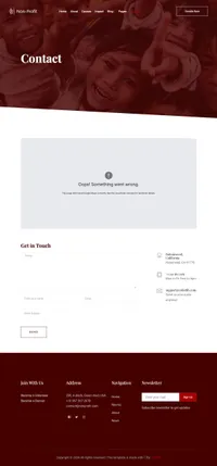 nonprofit mini website template desktop screenshot