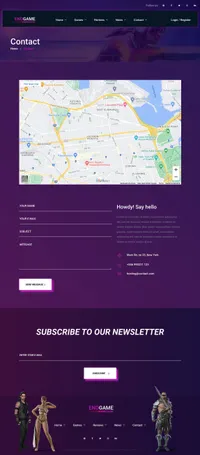 endgam mini website template desktop screenshot