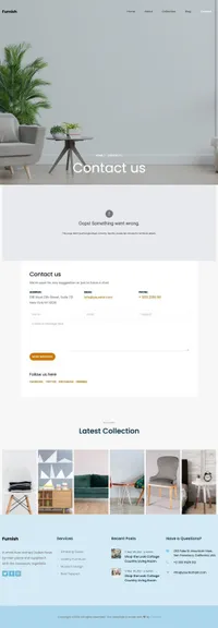 furnish mini website template desktop screenshot