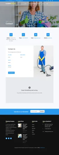 cleaning-company mini website template desktop screenshot