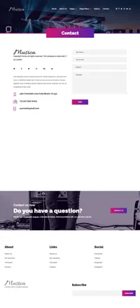 musica mini website template desktop screenshot