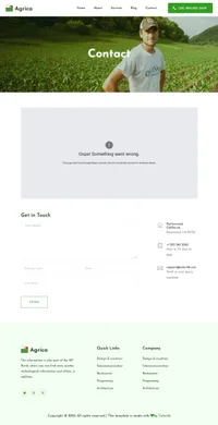 agrica mini website template desktop screenshot