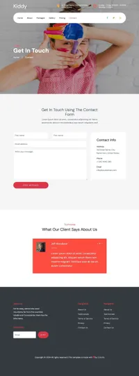 kiddy mini website template desktop screenshot