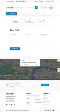 onetech mini website template desktop screenshot