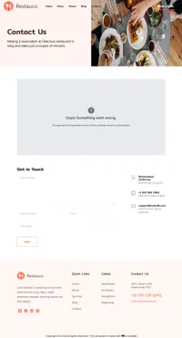 restauco mini website template desktop screenshot