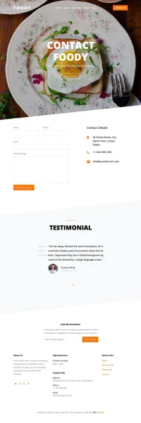 foody mini website template desktop screenshot