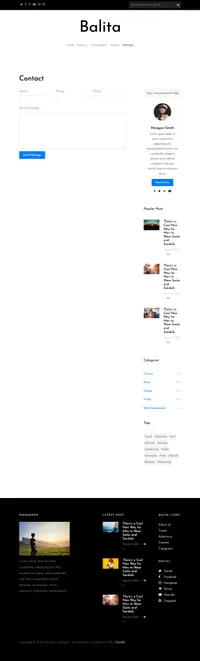 balita mini website template desktop screenshot
