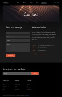 mixtape mini website template desktop screenshot