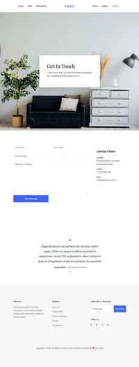 harbor mini website template desktop screenshot
