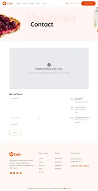 cakes mini website template desktop screenshot