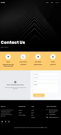 evans mini website template desktop screenshot