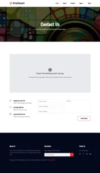 proshoot mini website template desktop screenshot