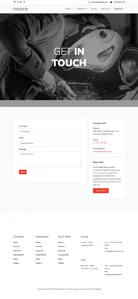 industrie mini website template desktop screenshot