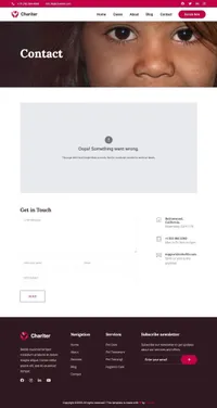 chariter mini website template desktop screenshot