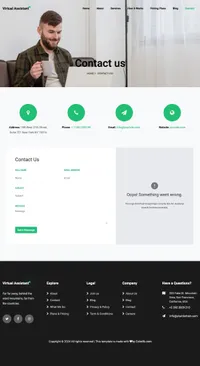 virtualassistant mini website template desktop screenshot