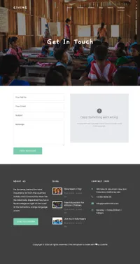 giving mini website template desktop screenshot