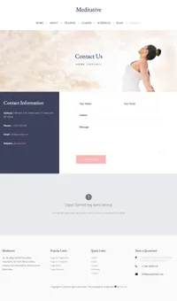 meditative mini website template desktop screenshot