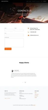 industries mini website template desktop screenshot