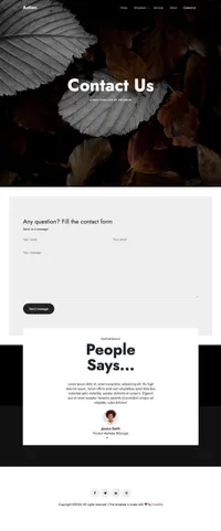 action mini website template desktop screenshot