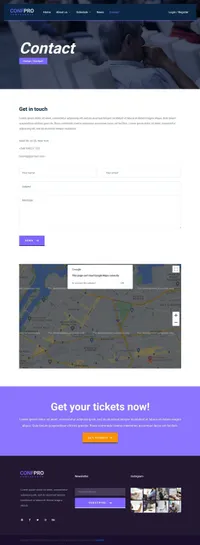 confpro mini website template desktop screenshot