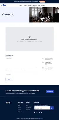 olla mini website template desktop screenshot