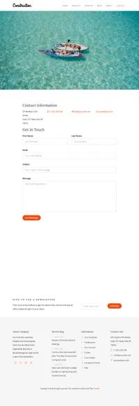 article mini website template desktop screenshot