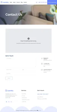 laundry mini website template desktop screenshot