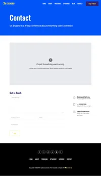 eventro mini website template desktop screenshot