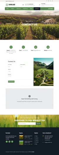 farmland mini website template desktop screenshot