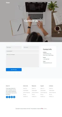 tutor mini website template desktop screenshot