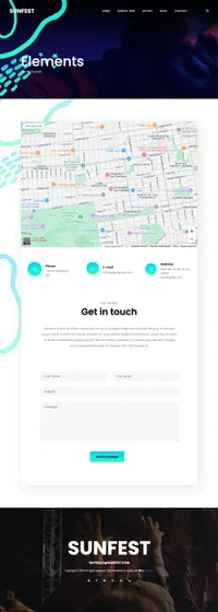 sunfest mini website template desktop screenshot