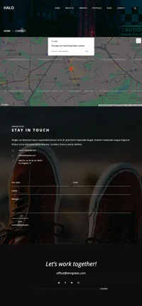 halo mini website template desktop screenshot