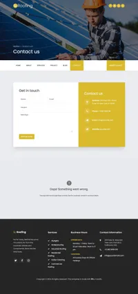 roofing mini website template desktop screenshot