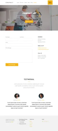 construct mini website template desktop screenshot