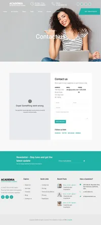 academia mini website template desktop screenshot