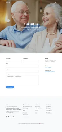elderly mini website template desktop screenshot