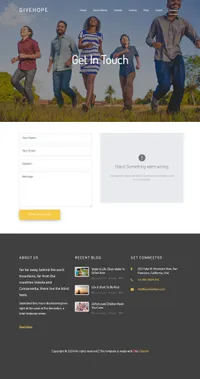 givehope mini website template desktop screenshot